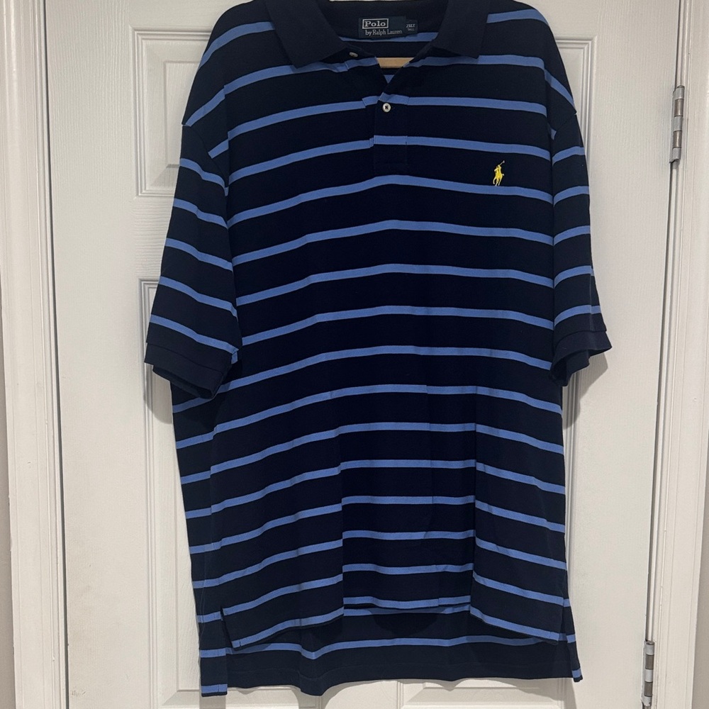 Polo by Ralph Lauren Men's Dark Blue Striped Polo